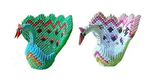 La tige et la feuille sont créées à partir de papier de couleur ordinaire en utilisant la technique de l'origami classique